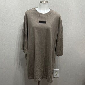 Fear of God Oversized Taupe Short Sleeve Crewneck Tee XL